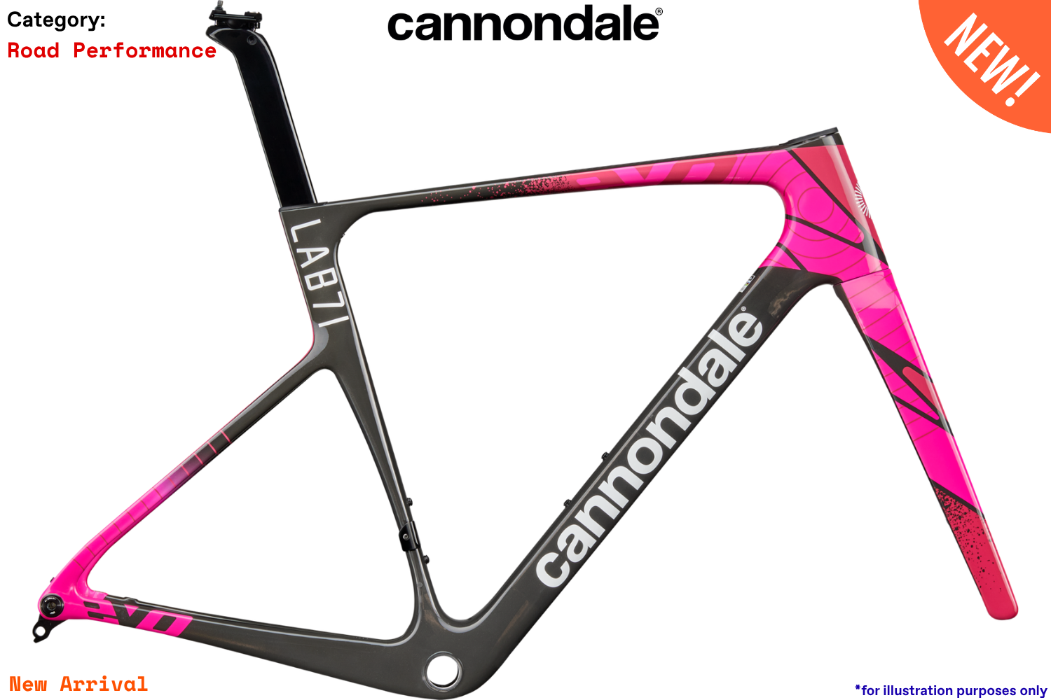 Cannondale SuperSix Evo5 Carbon - CHL - Cherry Lacquer - Frame Kit